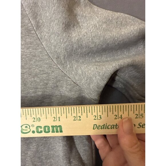 Nike Air Jordan Gray Pullover Hoodie With Kangaroo Pocket & Black/Red Logo Print - Picture 4 of 7